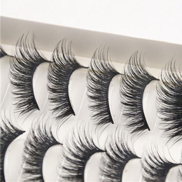 

false eyelashes 10 pairs thick long cross party black band fake eye lashes