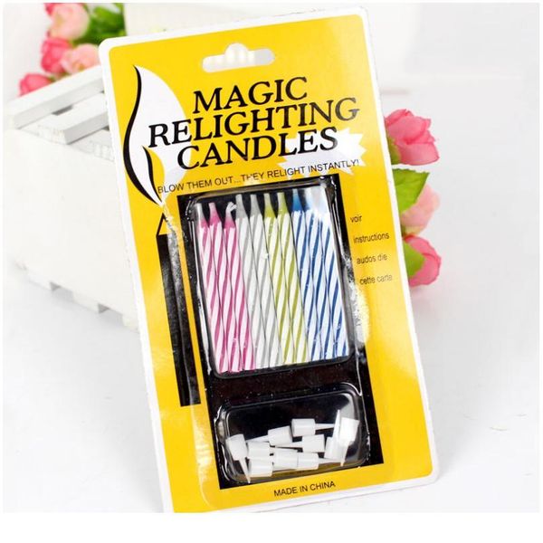 

10pcs blowing inextinguishable candles funny tricky magic props creative prank tools birthday party funny decoration qylcbc