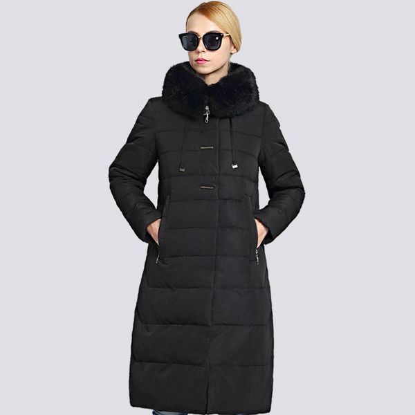 

women's trench coats 2021 winter jacket women plus size fur collar long womens coat thick warm down jackets parka outwear, Tan;black