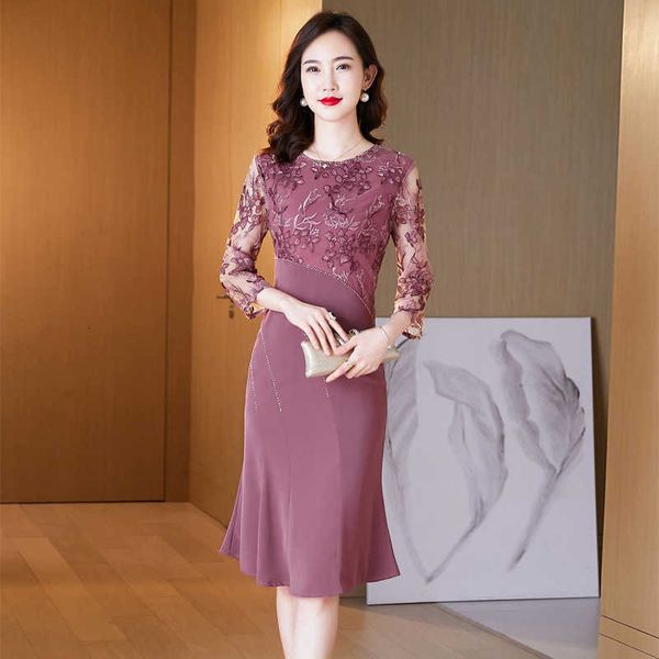 

luxury evening dress 2021 autumn cloth mom's wedding can be worn daily middle-aged fashion spring, Black;gray