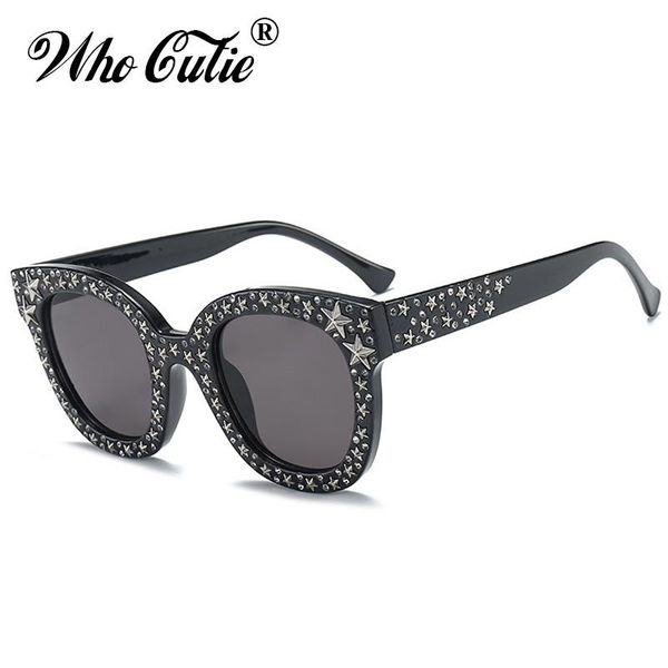 

square embellished 2021 sunglasses wholesale star stud female women retro designer vintage pink sun glasses brand shades om523 laqrf, White;black