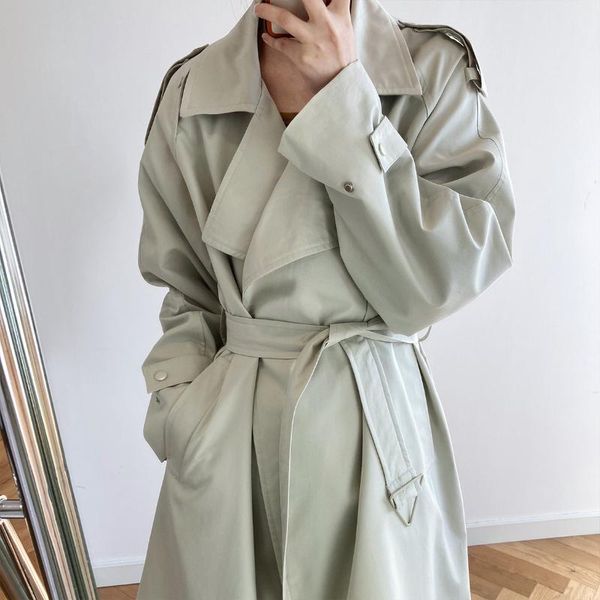 

women's trench coats spring coat women 2021 fashion classic simple casual pure color elegant loose korean style mid-length female outwe, Tan;black