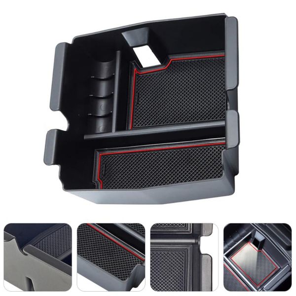 

car organizer center console storage box central container holder with 2 silicone pads