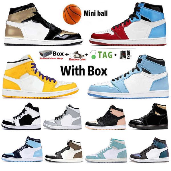 

with box 2021 jumpman 1 1s mens basketball shoes obsidian unc university blue hyper royal twist silver toe dark mocha chicago sneakers, Black