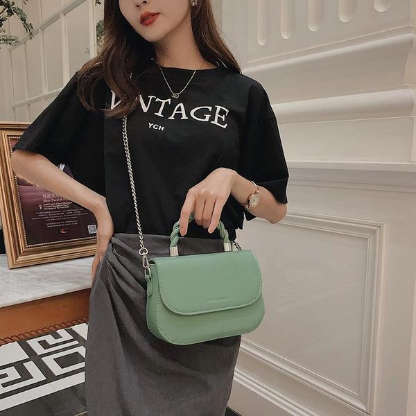 

evening bags fall 2021 fashion korea small handbag woman pu leather package cover type crossbody chain bag all-match handle