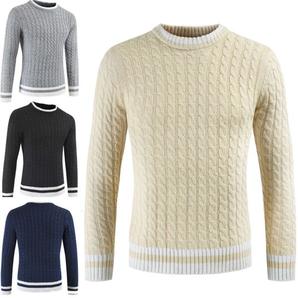 

202118 autumn new men's long sleeve round neck sweater dl158, White;black