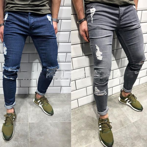 

men's pants men casual jeans trousers, Black