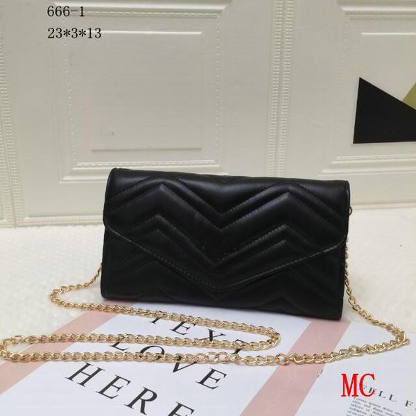 

high qulity classic shoulder bags womens handbags chain ladies composite tote pu leather clutch female purse with wallet 666-1 23x3x13cm