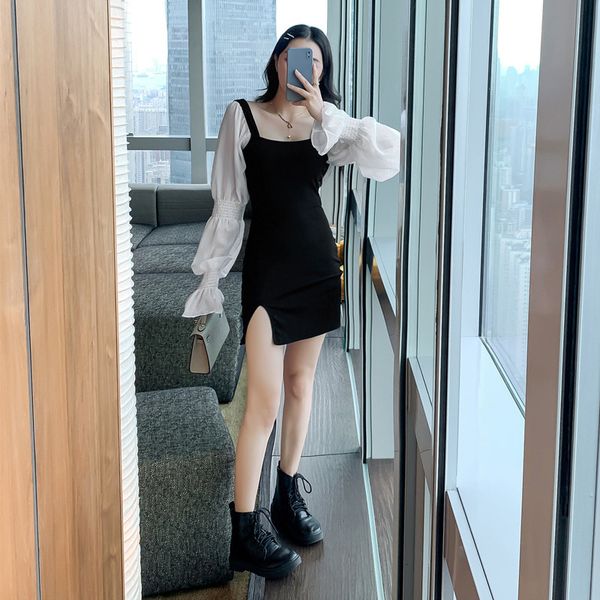 

New Spring Personality All-match Thin Slobber Hip-tie Sack Fashion Piece Women's Clothes Nwq3, Black;gray