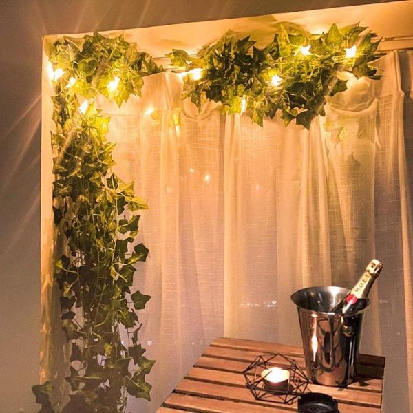 

artificial ivy fake vine leaves wedding garland greenery foliage fake hanging plants for arty garden decoration 2.2m