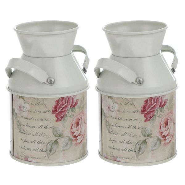 

vases 2pcs decorative flower vase iron pot home floral arrangement holder