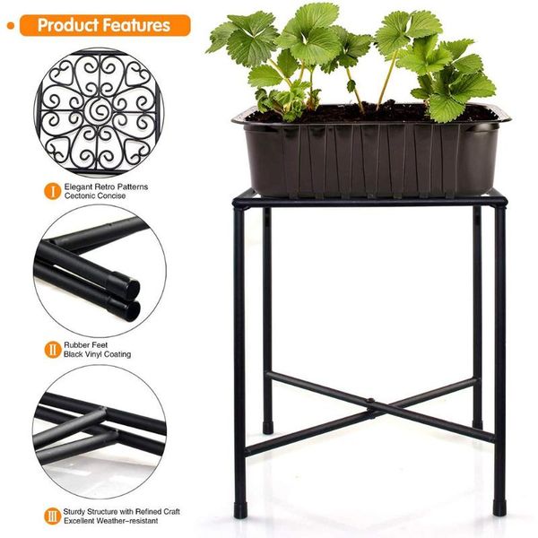 

2pcs flower pot holder garden modern indoor outdoor plant stand easy install rustproof display metal rack office bedroom balcony other home