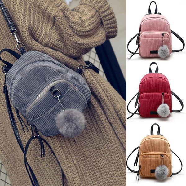 

outdoor bags women corduroy satchel travel school backpack girl rucksack handbag small shoulder bag 2021