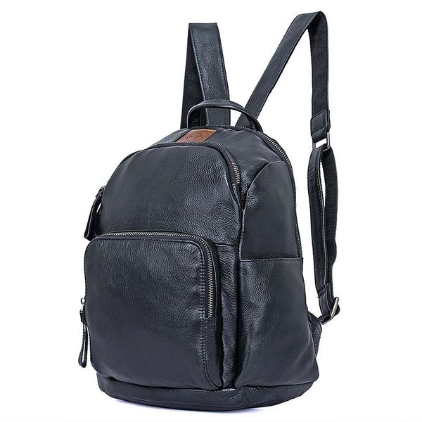 

j.m.d genuine leather lapbackpack black preppy style school backpacks satchel bag for pad travel bag