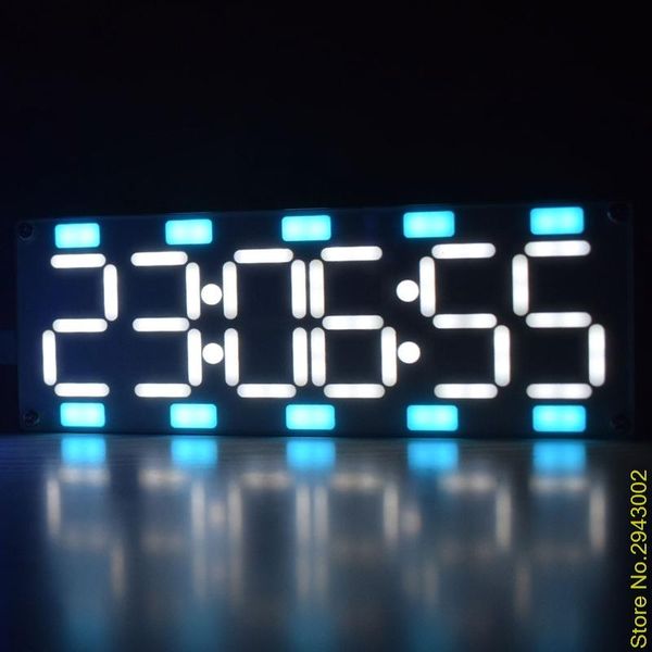 

2021 new diy large screen 6 digit two-color led clock kit touch control w temp/date/week