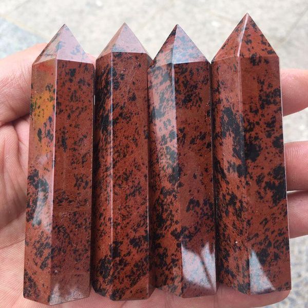 

decorative objects & figurines natural red obsidian quartz crystal rod point healing 80mm