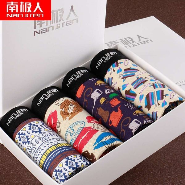 

panties antarctica men's modal breathable printing boxer shorts youth boxers, White;black