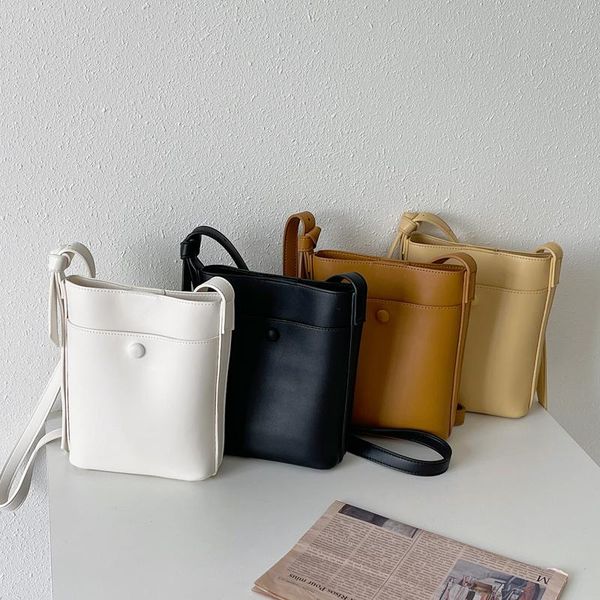 

cross body 2021 female small bucket bag pu leather preppy style youth crossbody shoulder whole sale