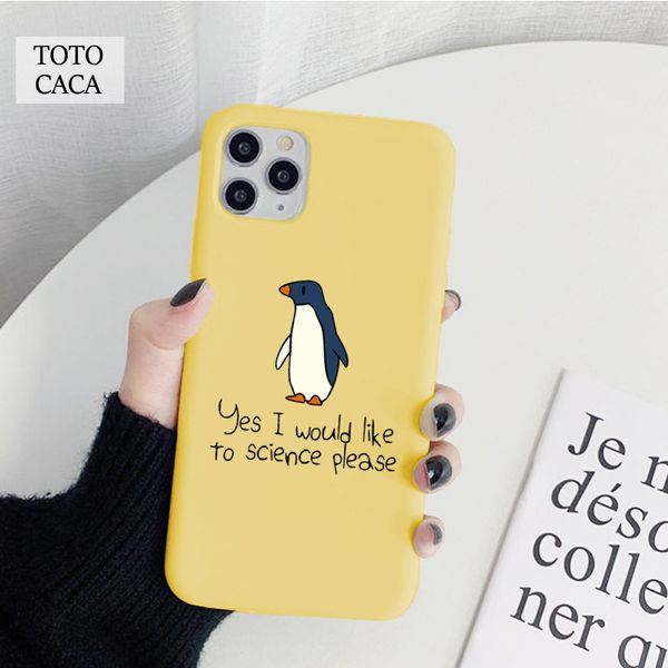 

yes i would like to science please penguin soft phone case for iphone 11 pro max x xs xr 6s 7 8 plus cute cover fpr iphone se