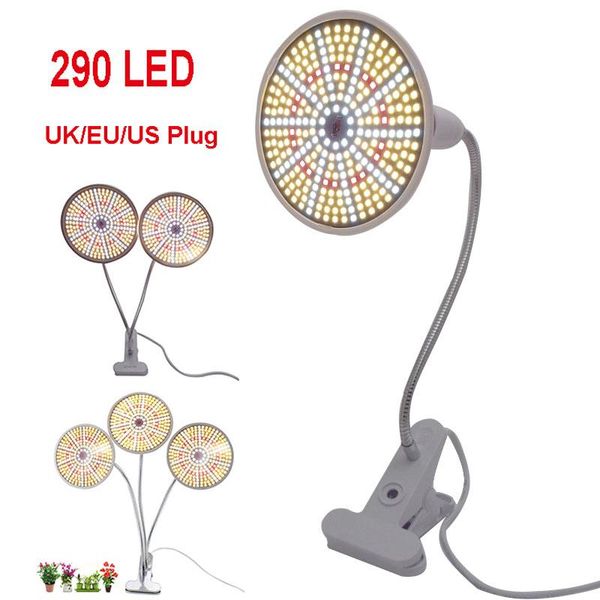

grow lights 1/2/3 head full spectrum 290 led light plant bulb weg flower growing greenhouse hydro sunlight phyto lamp box u27