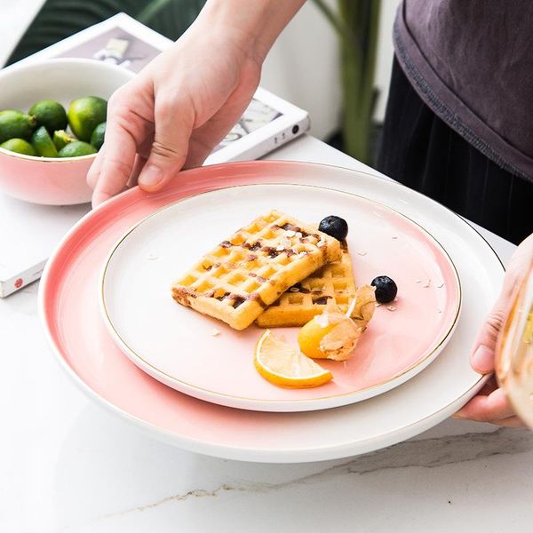 

dishes & plates decorative salad dessert serving dish tray snack round porcelain plat salade utensils kitchen eh60sp