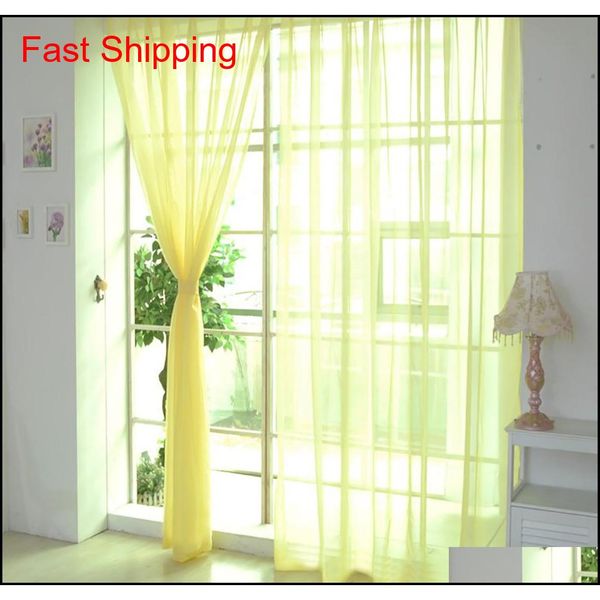 

1pcs pure color tulle window screening solid door curtains drape panel sheer tulle for living room panel sheer sc jllflt xhhair