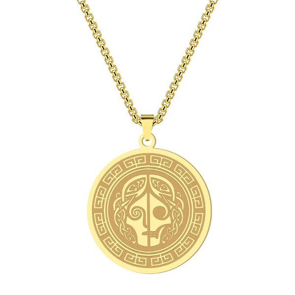 

pendant necklaces kinitial kpop symbol of viking necklace goddess hel charm clavicle chain korean simple for women norse pagan jewelry, Silver