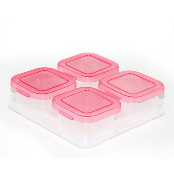 

4pcs storage boxes reusable portable snack nut fruit organizer with lid safe children lunch box kitchen container