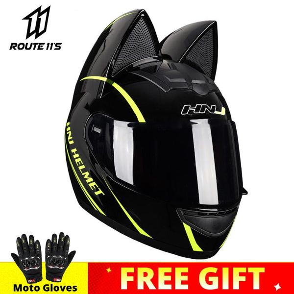 

motorcycle helmets ear helmet full face motocross capacete de moto double visor personality motor black