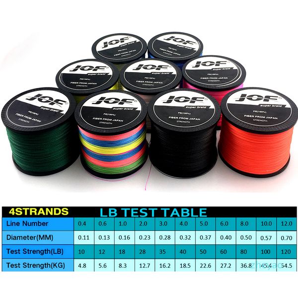 

4 strands braided fishing line 100m multicolour pe braided wire 4 strands multifilament japanese fishing line