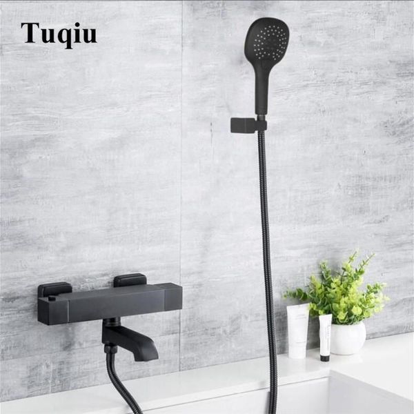 

wall mounted bathroom black oil brushed thermostatic bath & shower faucet hand held shower faucet sets bathtub set