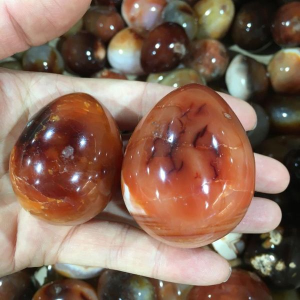 

decorative objects & figurines natural colorful red agate egg polished quartz crystal healing stones