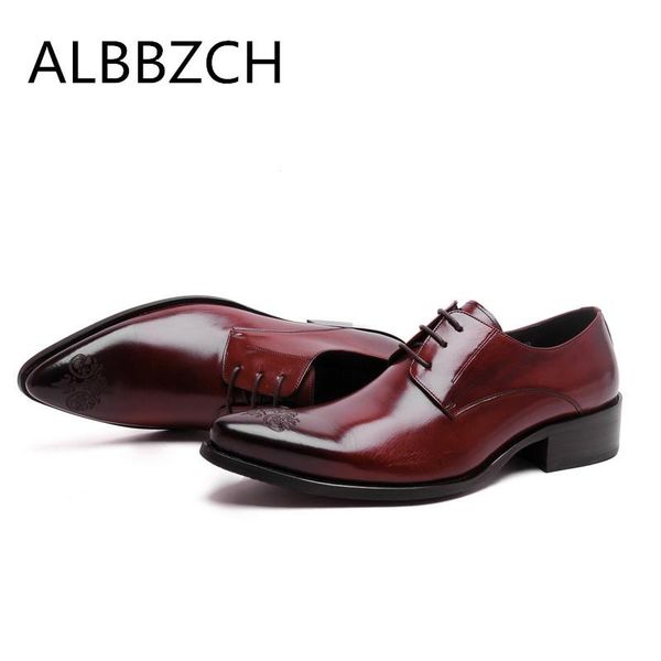 

dress shoes men fashion carving pointed toe lace design men's genuine leather wedding high grade office work, Black