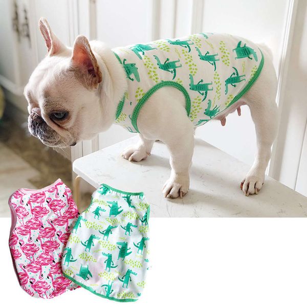 

dog clothes spring and summer sleeveless vest light cartoon cat pet teddy fadou