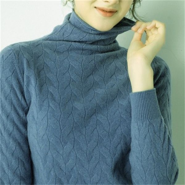 

2021 new turtleneck cashmere cotton twisted autumn winter women clothes basic jumper pull femme casual pullover sweater 6n8l, Black;gray
