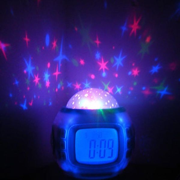 

desk & table clocks music starry sky perpetual calendar lamp originality noctilucent snooze children electronics