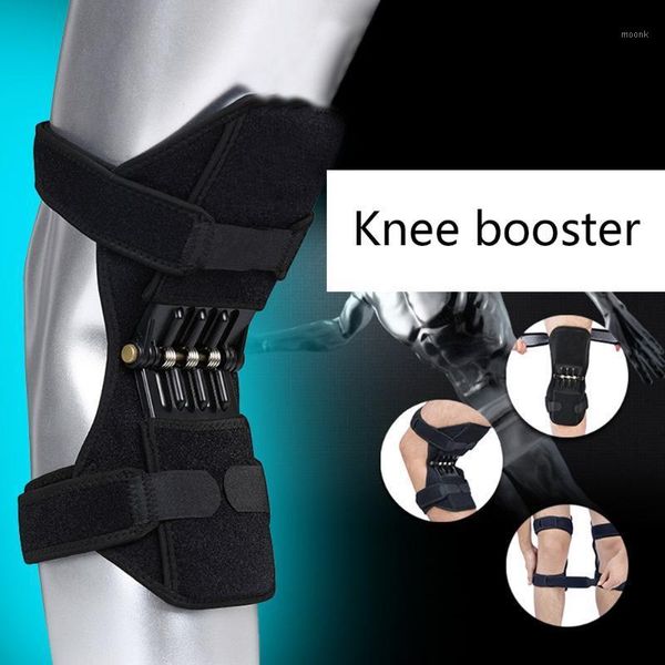

1pc pair power joint support knee pads powerful rebound spring force professional protective sports pad1, Black;gray