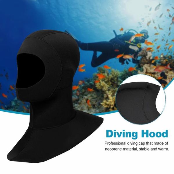 

swimming caps women men elastic keep warm waterproof spearfishing 3mm neoprene professional with shoulder leak proof hat cap diving hood
