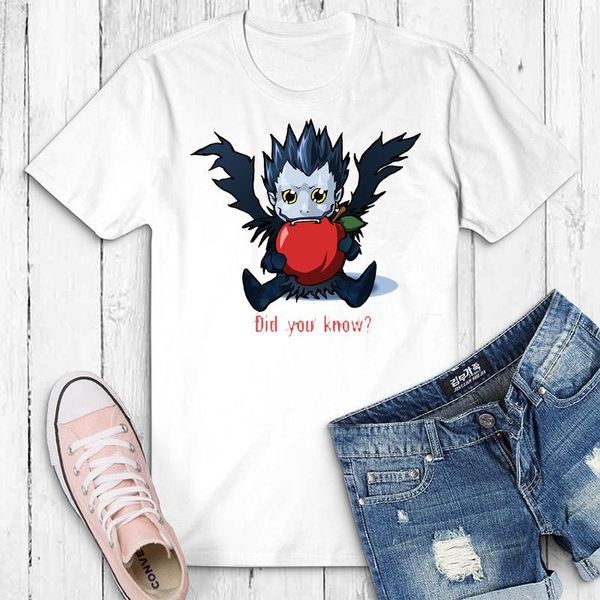 

women's t-shirt anime print death note design women t shirts ryuk mikami normal funny tees shirt, White