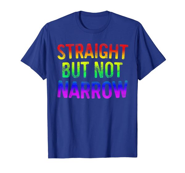 

straight but not narrow t-shirt lgbt pride gift, White;black
