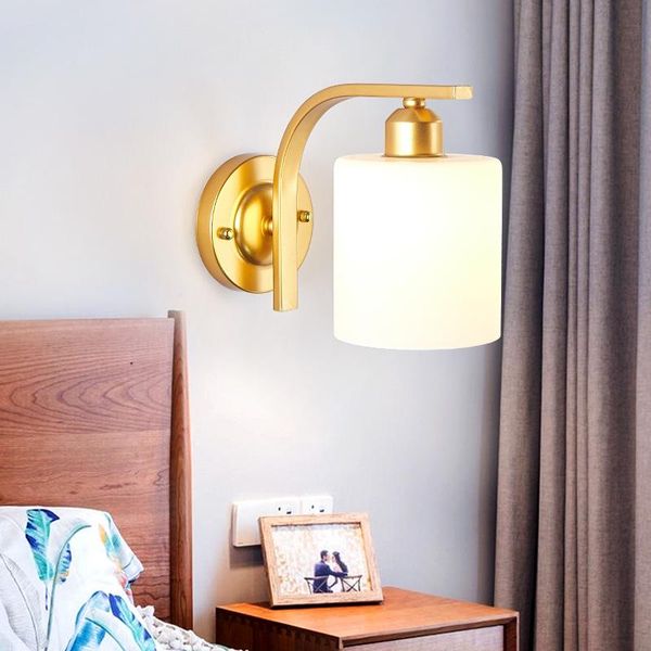 

loft blue wall light crystal bedroom lamp wood glass ball bedside dining room