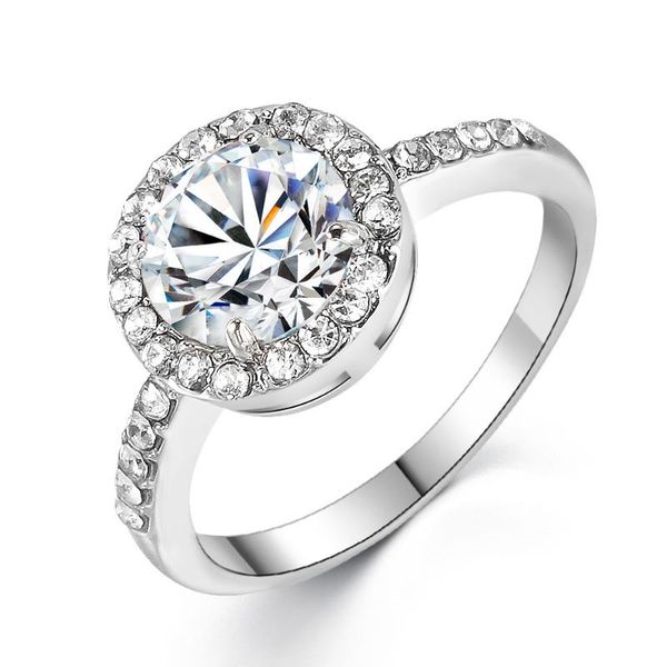 

wedding rings alloy ring carat proposal inlaid round zircon couples beautiful holy light jewelry, Slivery;golden