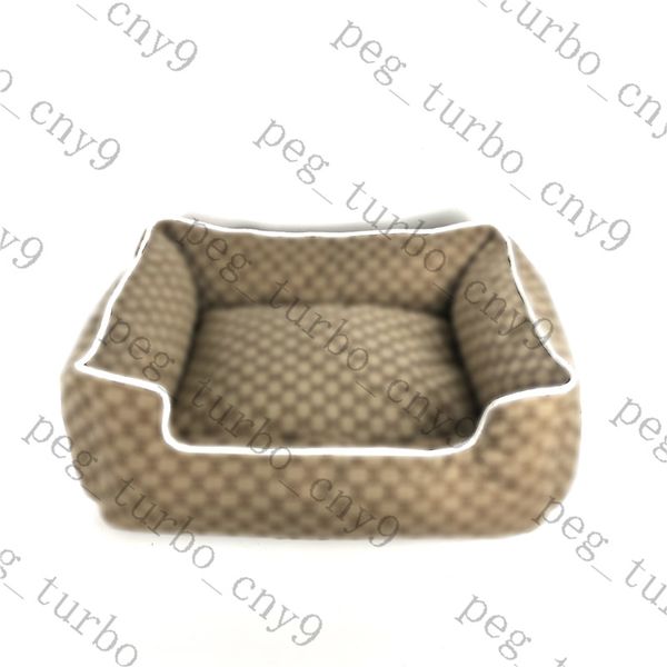 Forniture per letti per cani di marca Lettera Stampa Animali domestici Letto per canile Inverno Caldo Canili per cani Penne Due colori