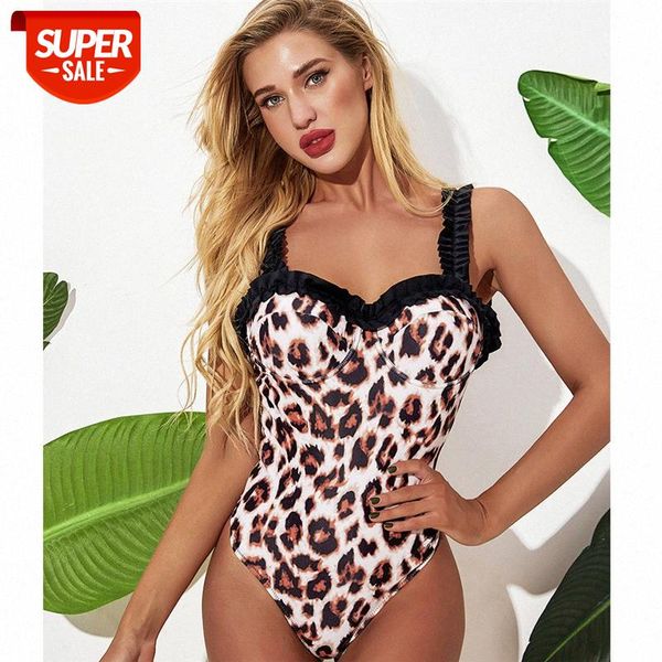 

bathing suits leopard print one-piece bikini swimsuit ladies #c333, White;black