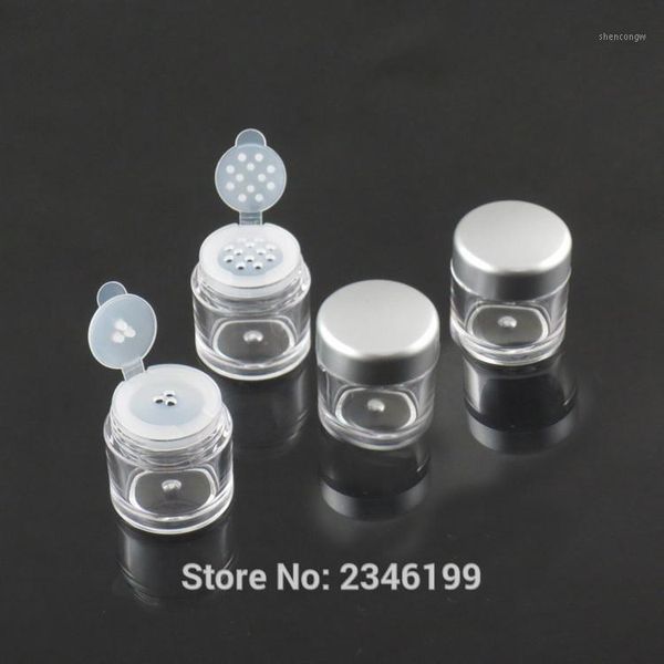 

40pcs/lot plastic loose powder bottle with sifter, empty eyeshadow case silver cap, high grade