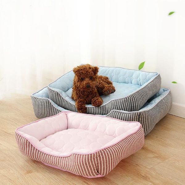 

cat beds & furniture soft dog bed summer pet cool feeling nest pad cushion comfortable litter rectangle breathable puppy mat supplies