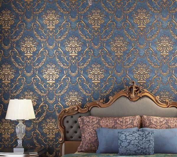 

wallpapers 3d three-dimensional european-style non-woven wallpaper luxury high-grade living room bedroom tv background vintage