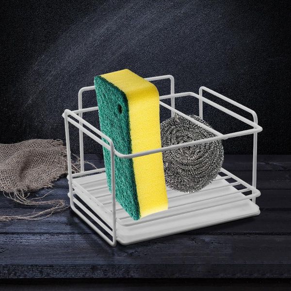 

kitchen storage & organization dishcloth brush holder iron shelf bathroom organizer accessories soap drain rack sponge