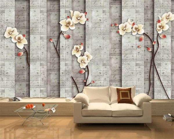 

wallpapers custom wallpaper american style 3d solid marble brick wall vector meticulous flower and bird background decoration painting