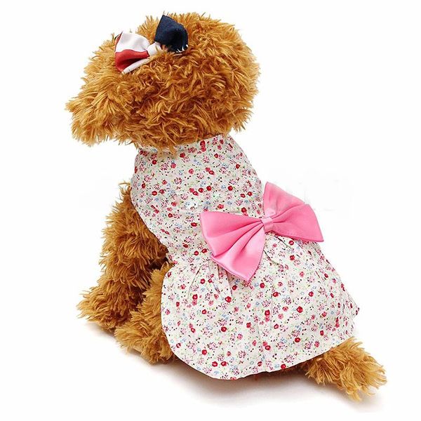 

dog apparel country style small floral pet dress pink m